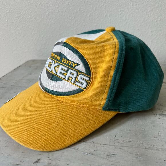Vintage NFL Green Bay Packers color block embroidered football 90s Y2K hat - Picture 6 of 15